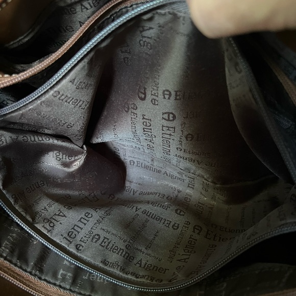 Etienne Aigner Vintage Leather Handbag Double Strap Shoulder Tote Bag - Picture 15 of 15